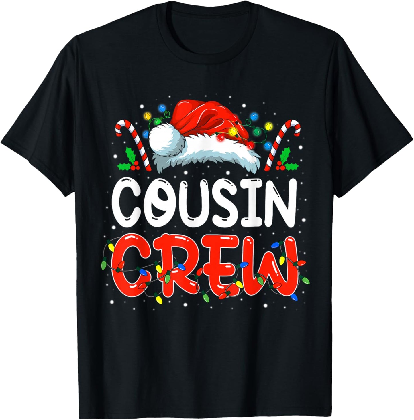 Christmas Cousin Crew Santa Hat Men Women Kids T-Shirt