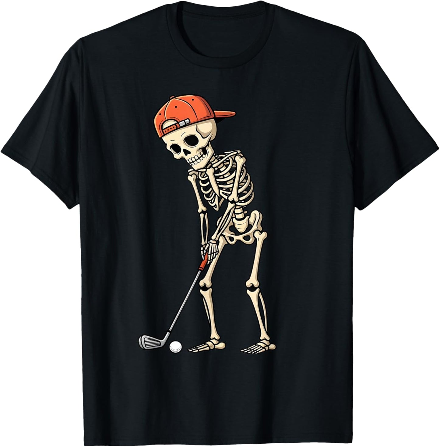 Halloween Skeleton Playing Golf Funny Golfer Boys Kids Men