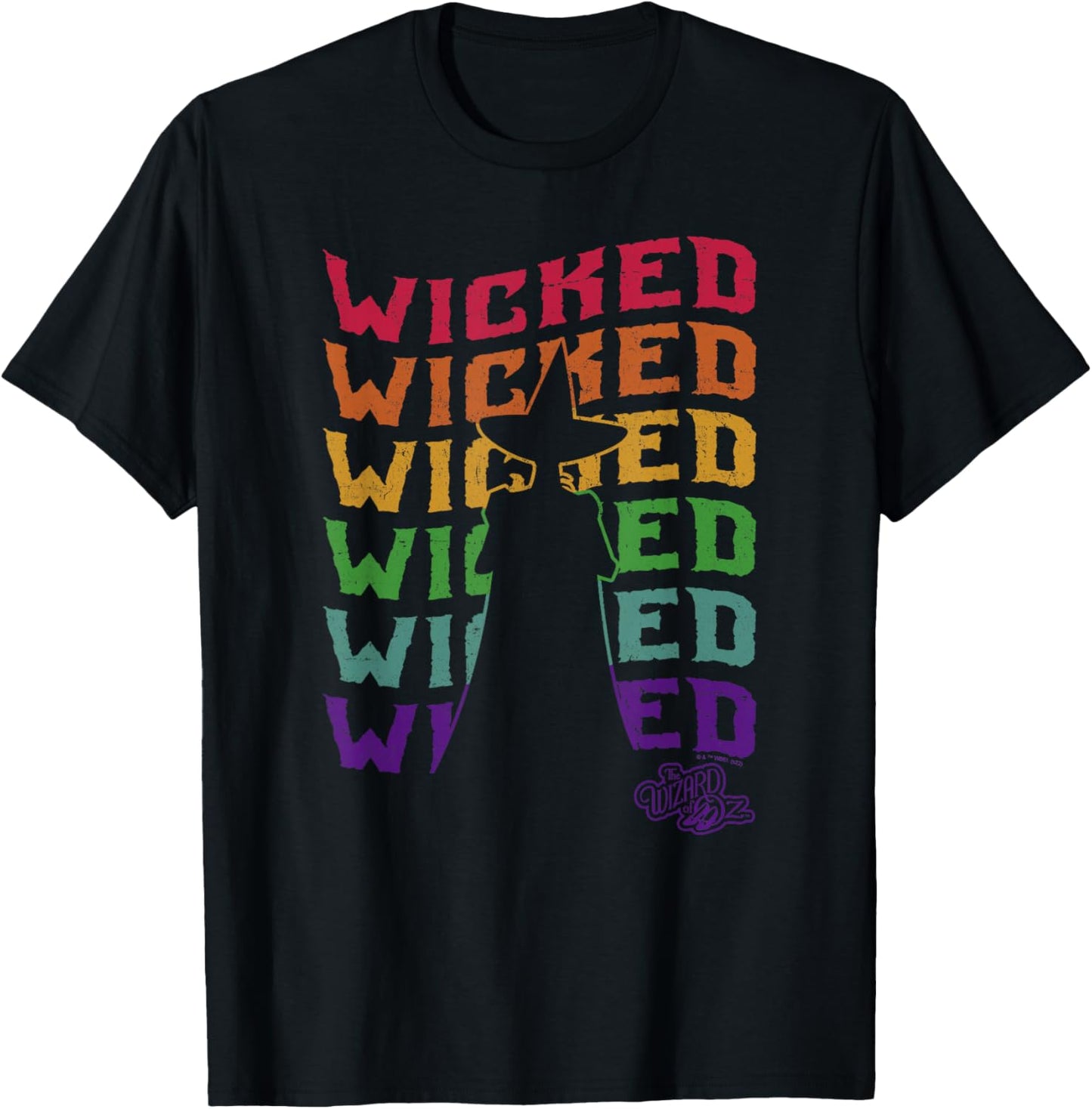 The Wizard of Oz Pride Wicked Witch Rainbow Text Stack