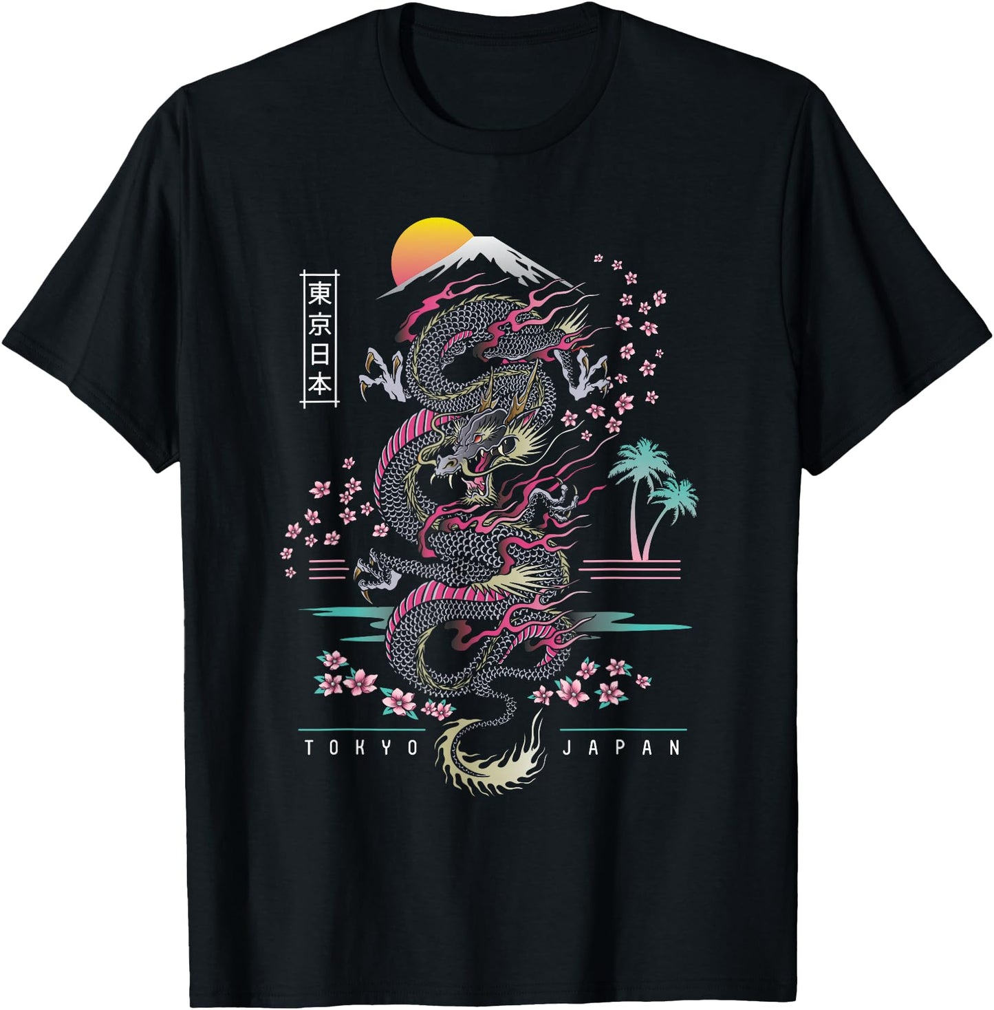 Japanese Tokyo Dragon Asian inspired retro 80's style