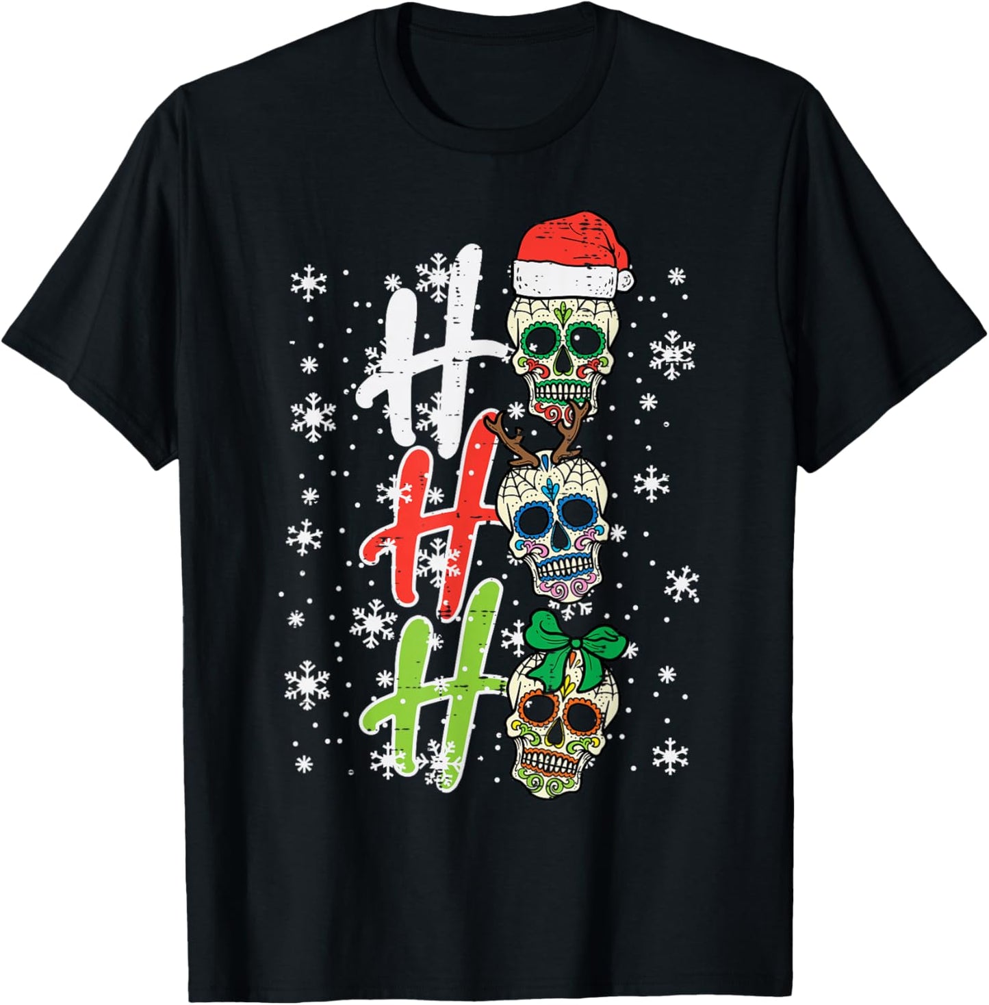 Christmas Sugar Skull Ho Ho Ho Xmas Mexican Men Women Kids