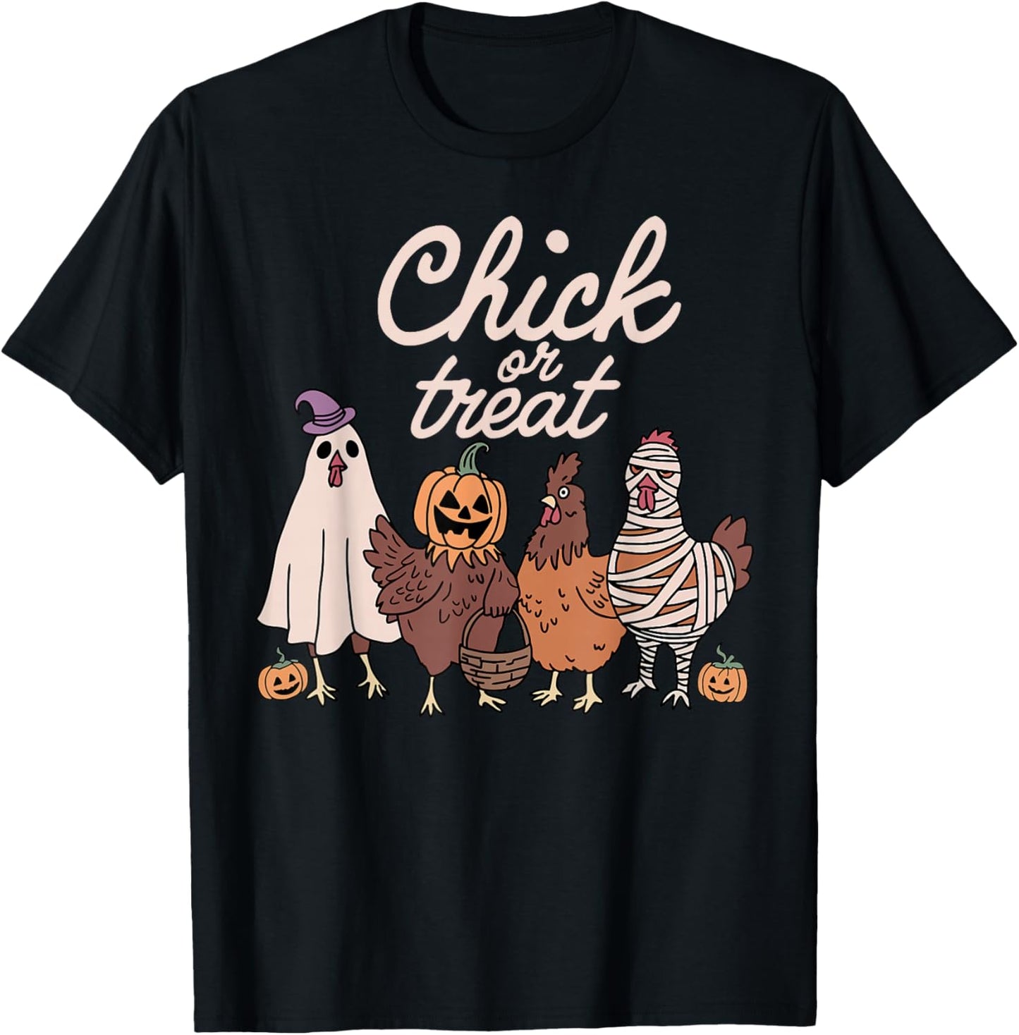 Chick Or Treat Spooky Season Halloween Chickens Ghost Mummy T-Shirt