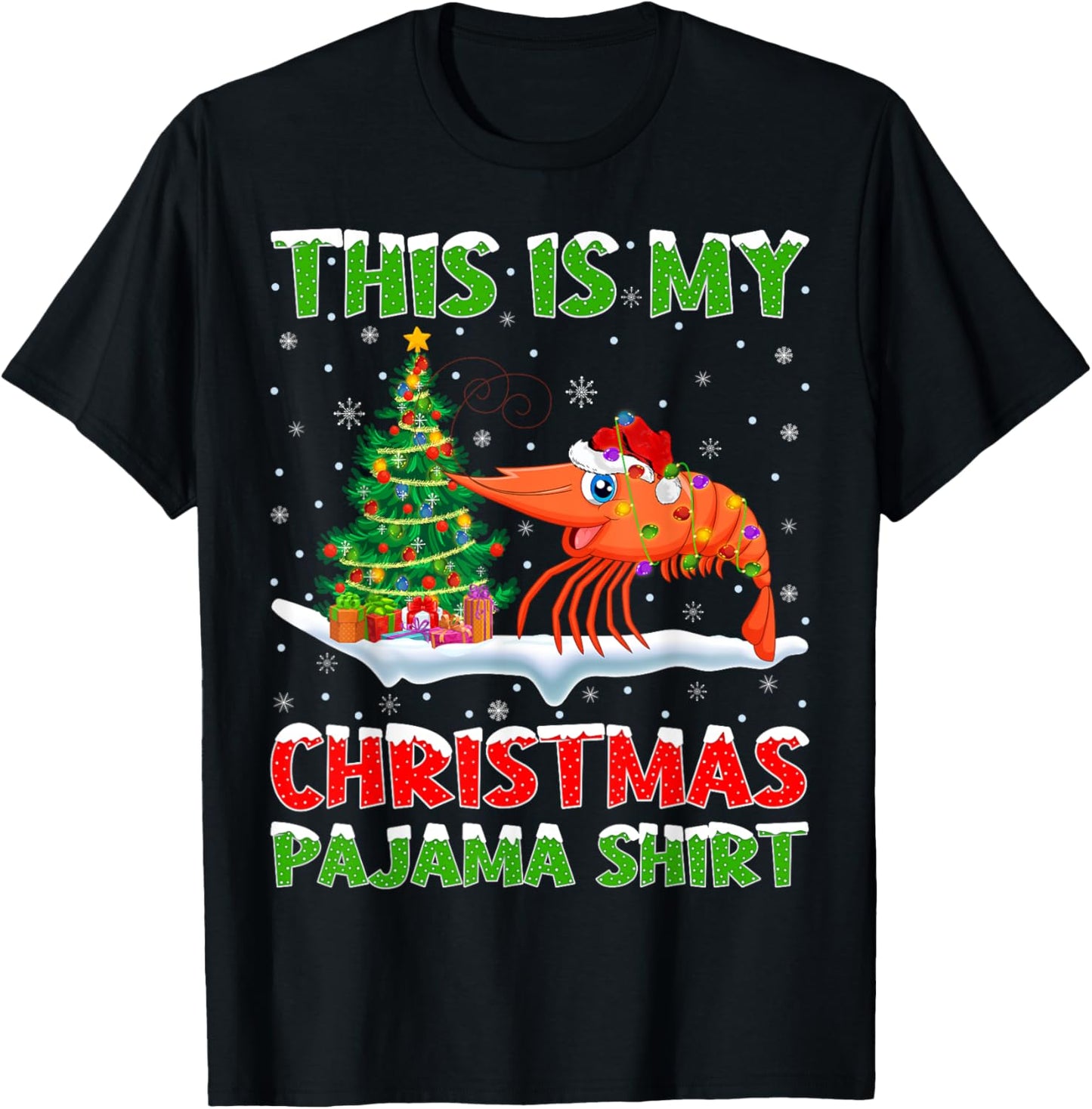Prawn Fish Xmas Tree Lights This Is My Christmas Pajama