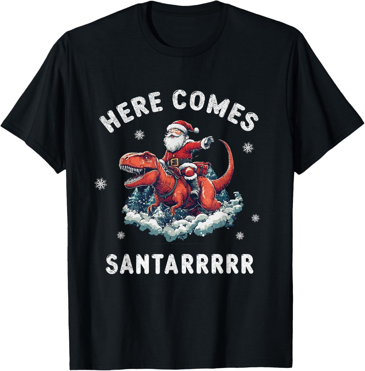 Dinosaur Christmas Here Comes Santa Xmas T Rex Boys