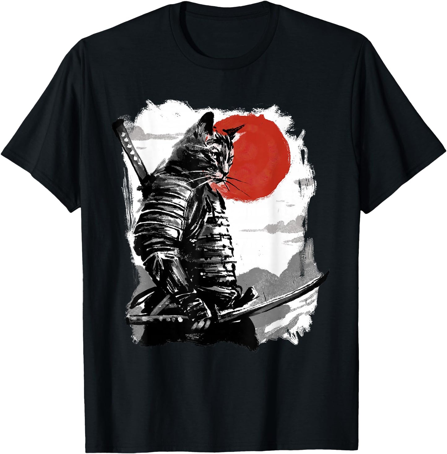 Samurai Cat Shirt Japanese Warrior Ukiyo-e Ninja Cat Sensei