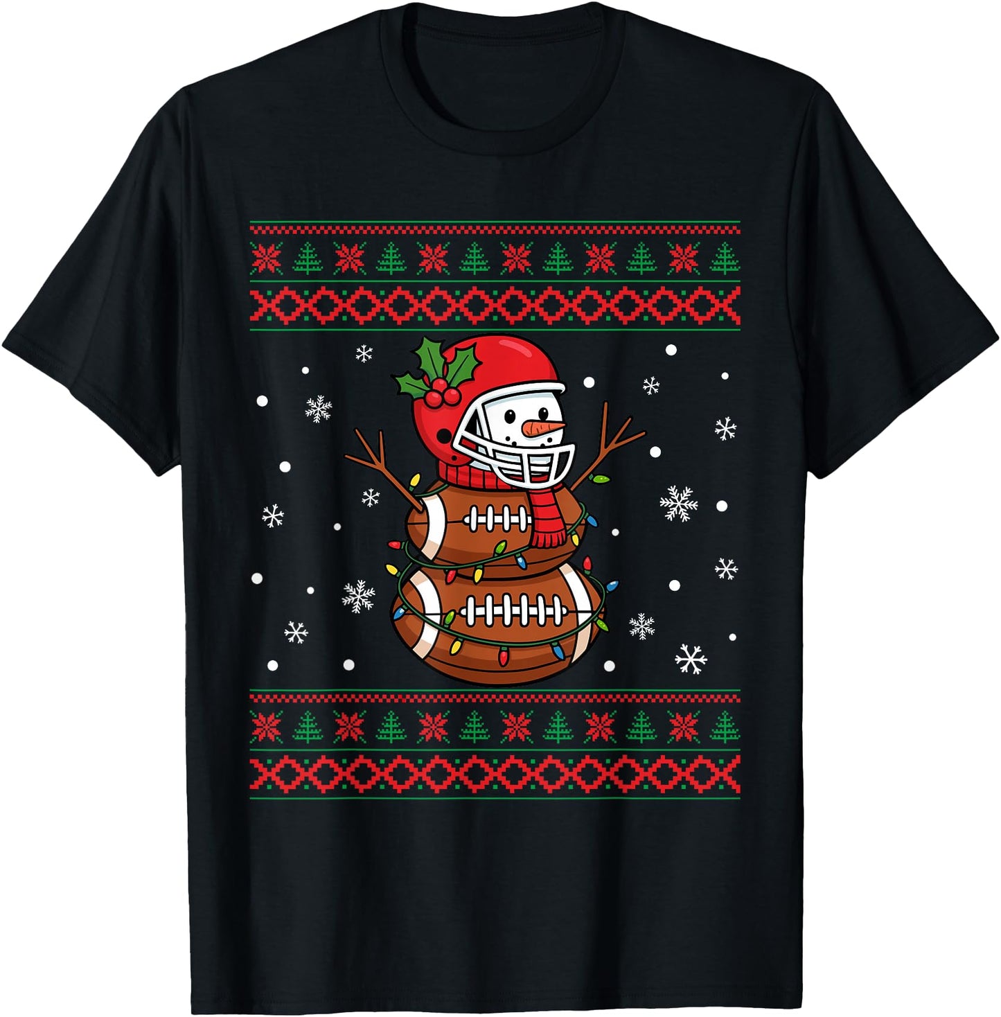 Merry Christmas Football Snowman Holiday Ugly Xmas Pajamas