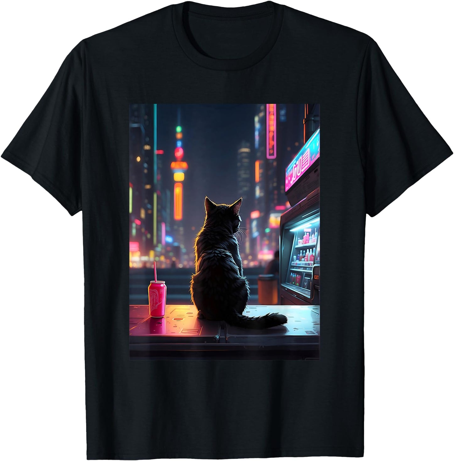 Cyberpunk Manga Art Gaming Neko Japanese Black Anime Cat