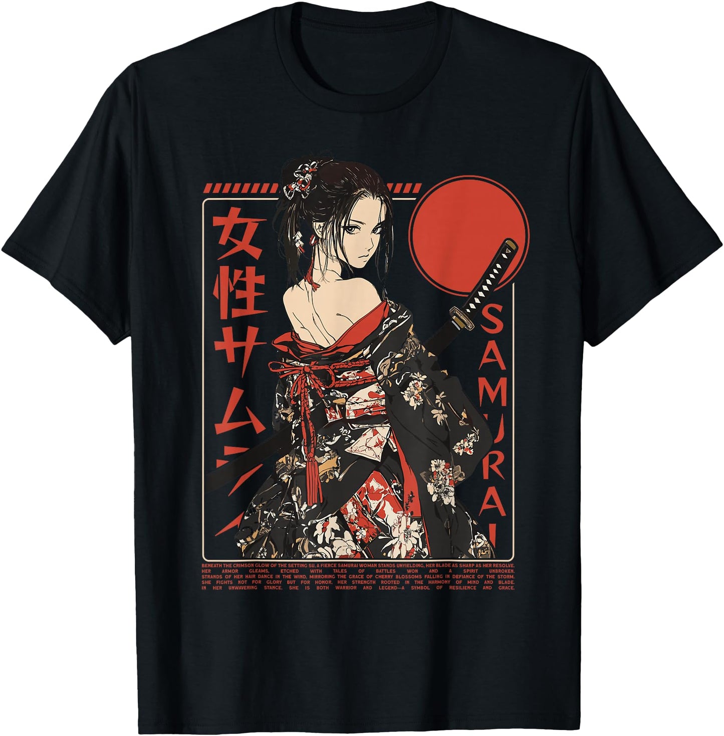 Samurai Warrior Waifu Girl Japanese Ukiyo-e Manga Samurai