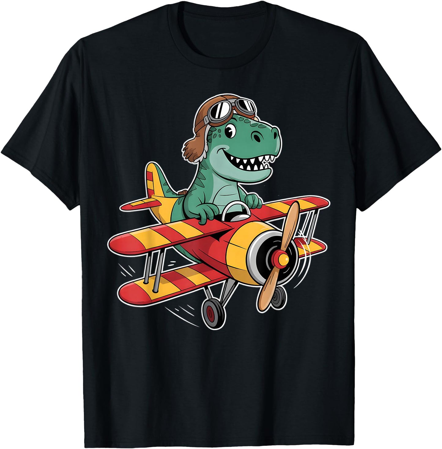 T Rex Dinosaur Plane Airplane Pilot Graphic Tee Toddler Boys