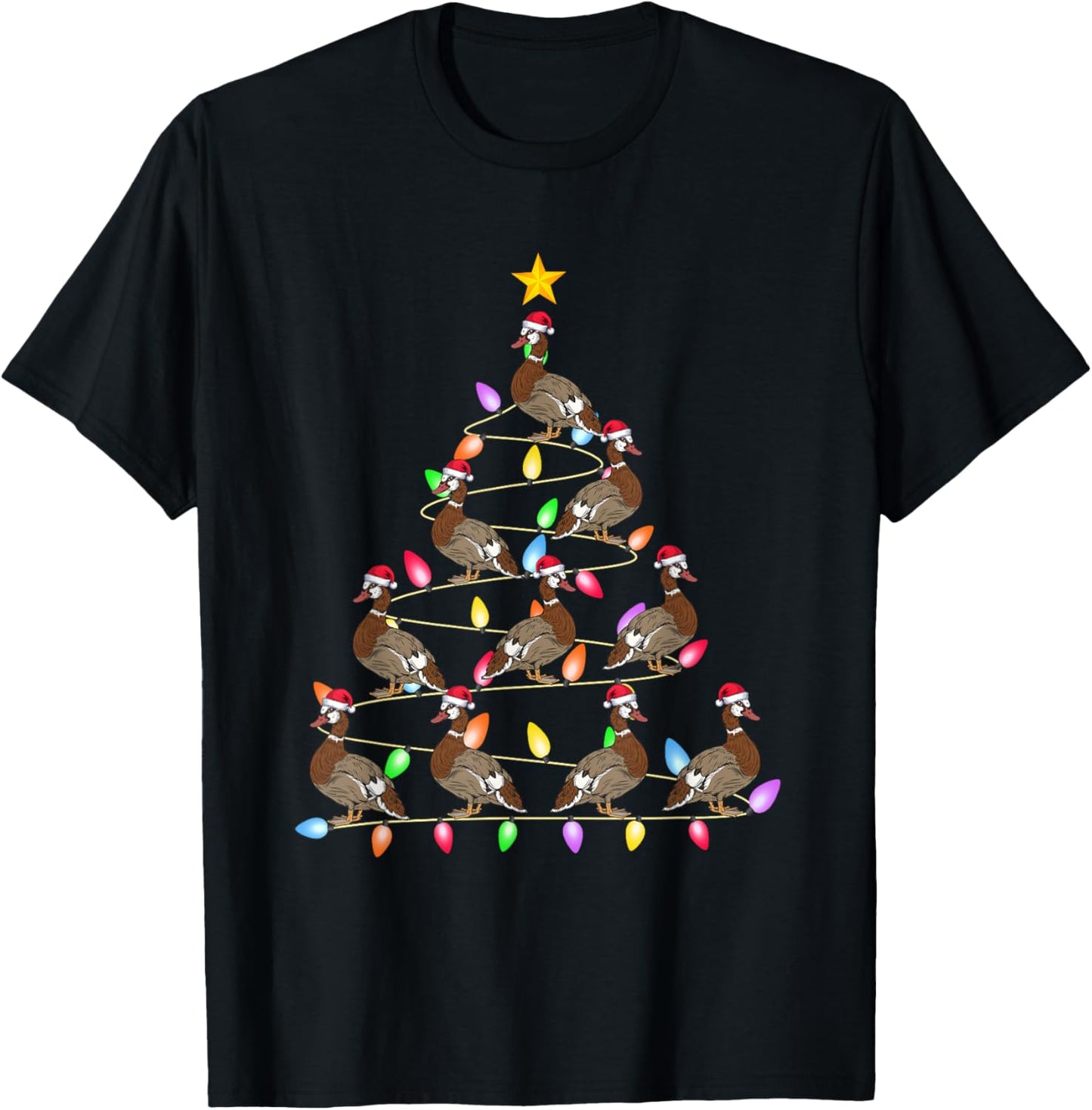 Christmas Tree Lights Men Women Santa Muscovy Duck Xmas PJs