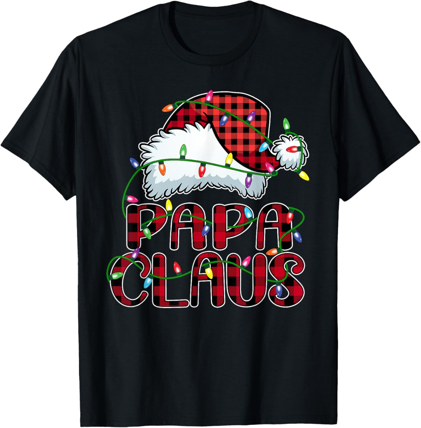 Papa Claus Shirt Christmas Lights Pajama Family Matching