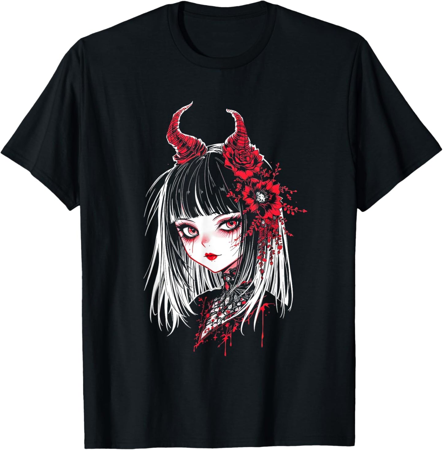 Horror Anime Manga Tee Gothic Outfit Japanese Chibi Girl