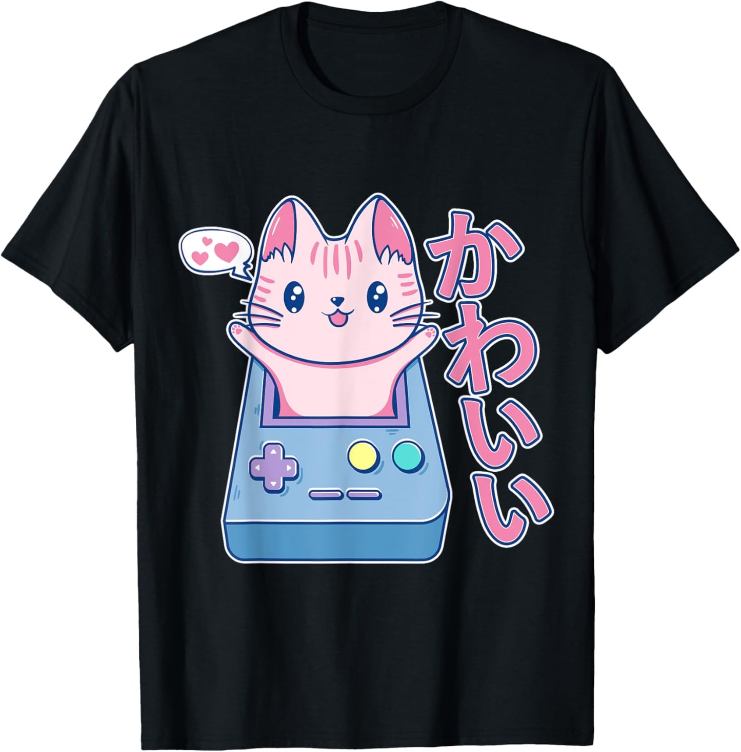 Kawaii Gamer Cat Japanese Kitten Pink Pastel Chibi Cute Cat