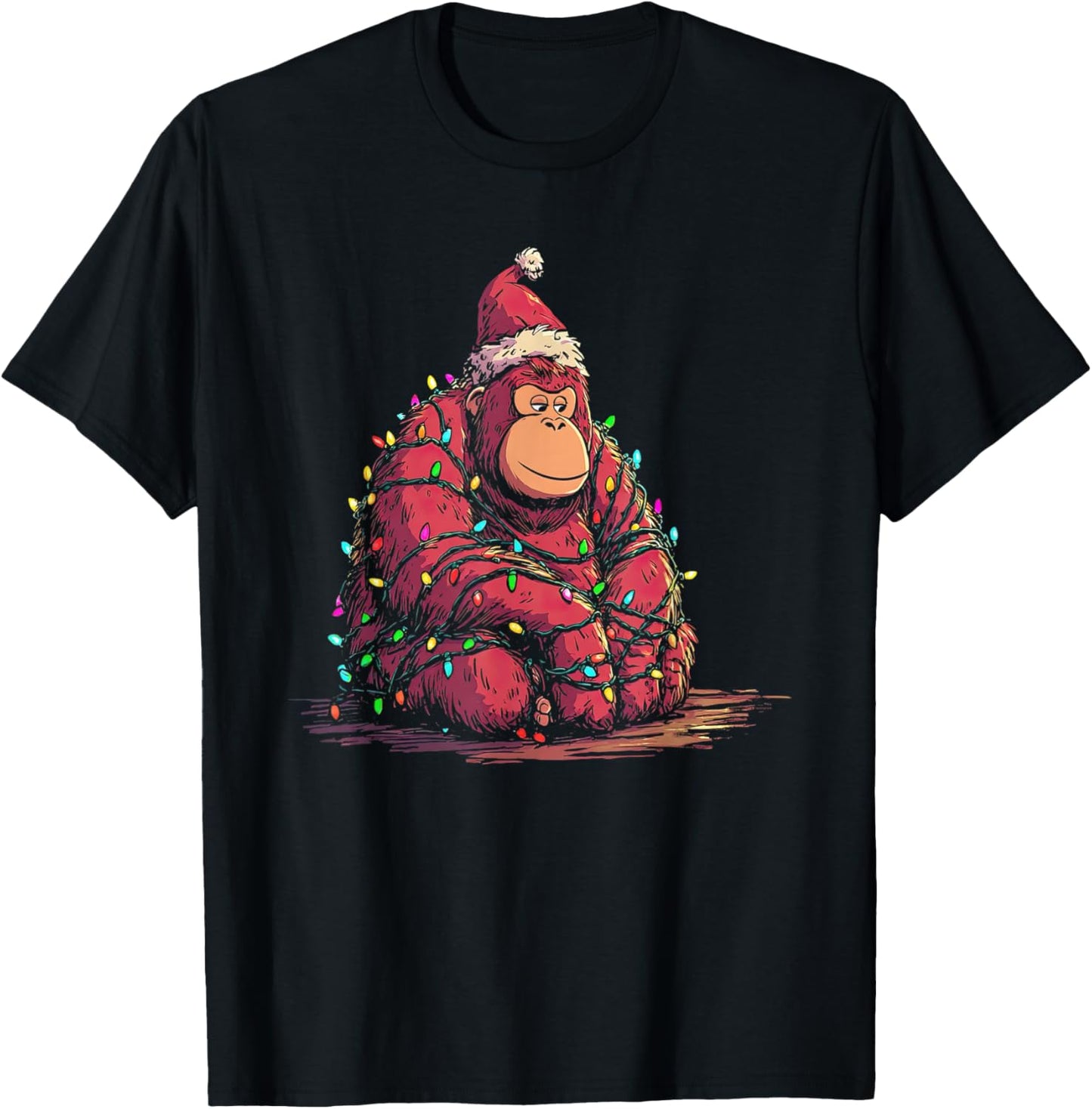 Funny Orangutan Christmas Graphics Animal Lights Lover