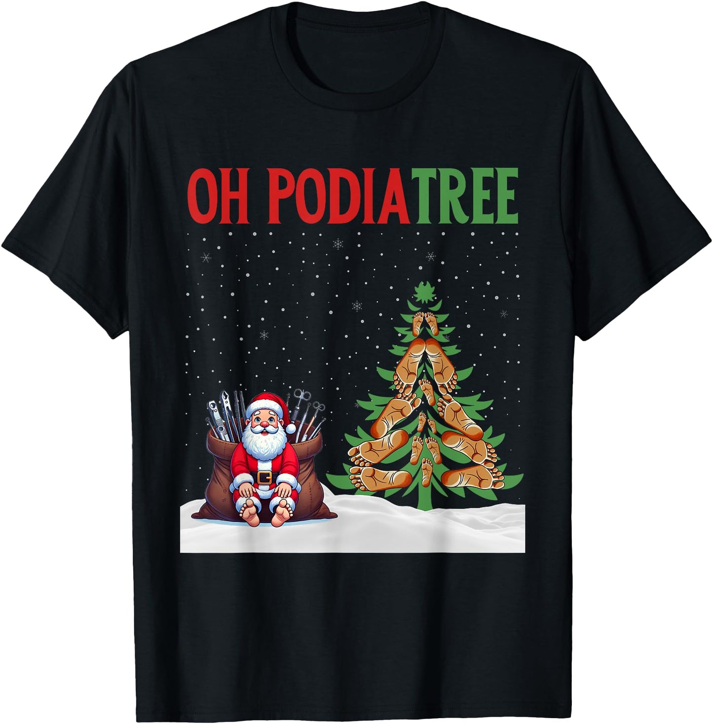 Oh Podiatree Funny Podiatry Christmas Shirt Staff Squad
