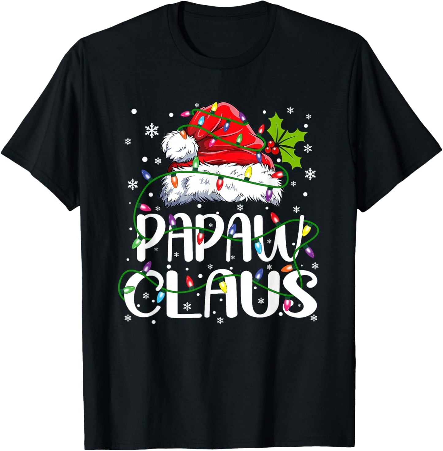 Papaw Claus Christmas Santa Hat Matching Family Xmas Lights