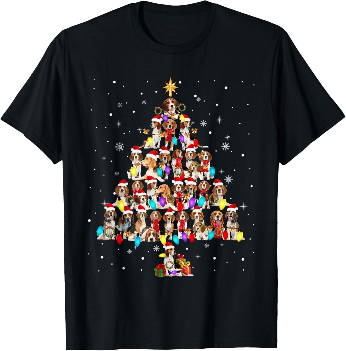 Beagles Christmas Tree X-mas Lights Santa ELF Beagle Lover