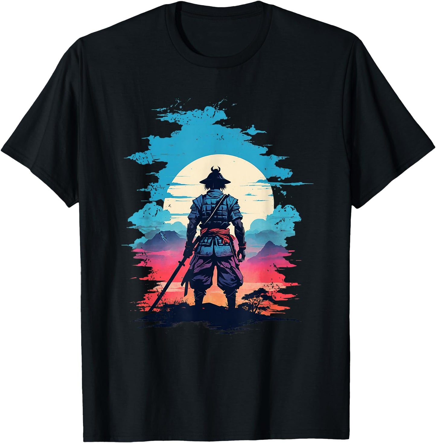 Cool Vintage Mystic Japanese Samurai Anime Silhouette