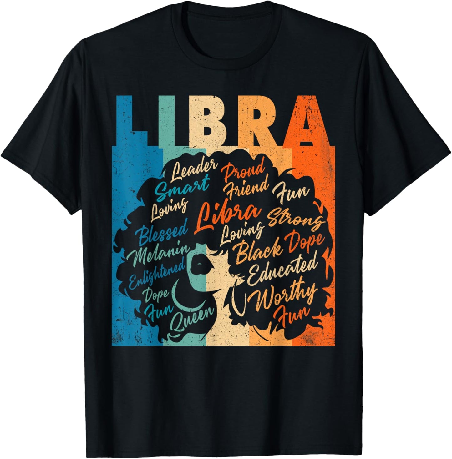 African American Women Zodiac Birthday Libra Girl T-Shirt