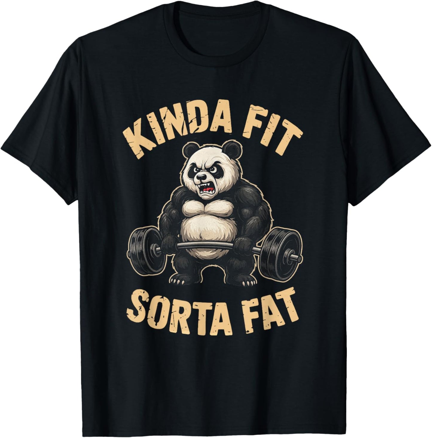 Kinda Fit Sorta Fat Funny Gym Panda Weightlifting Workout