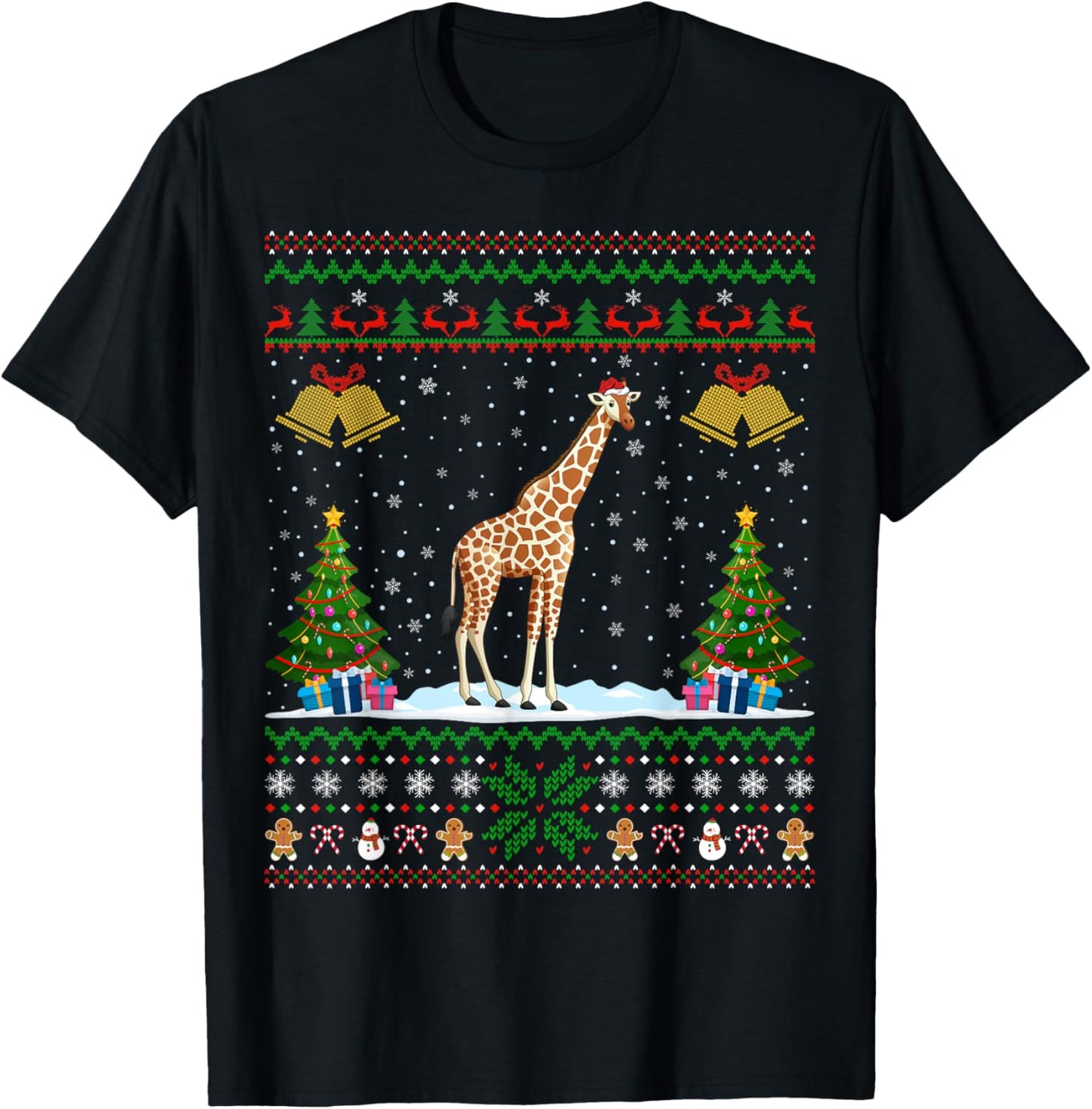 Ugly Xmas Tree Lights Santa Hat Giraffe Christmas