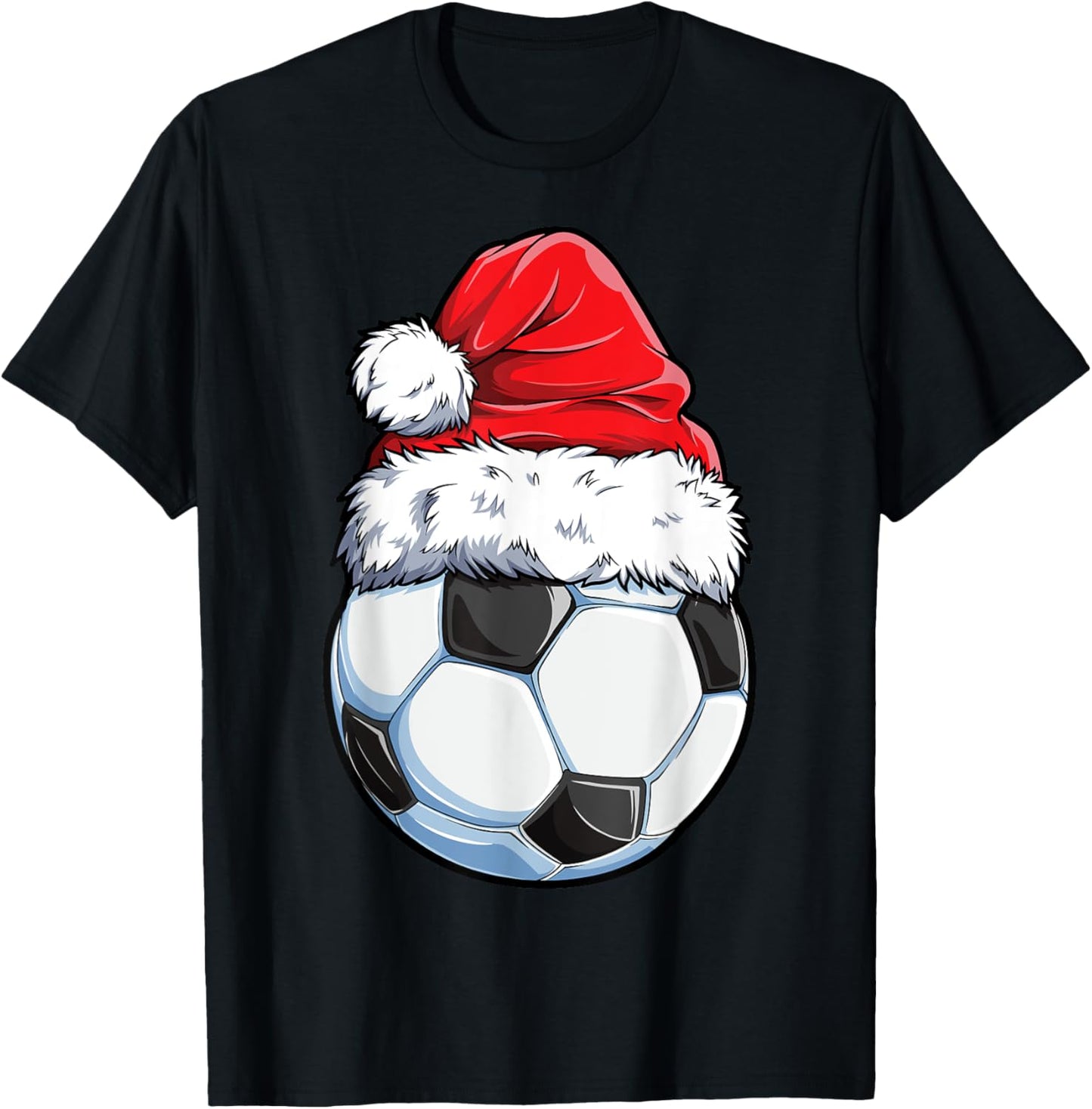 Christmas Soccer Ball Santa Hat Funny Sports Xmas Boys Men