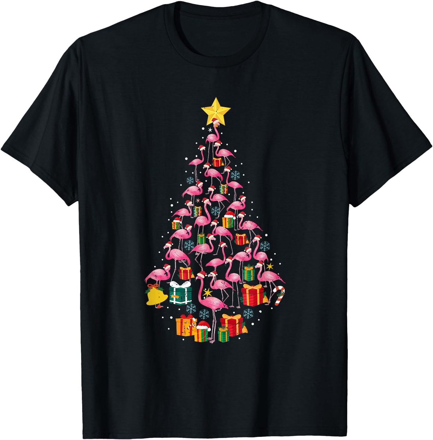 Pink Flamingo Santa Merry Christmas Tree Lights Womens Girls