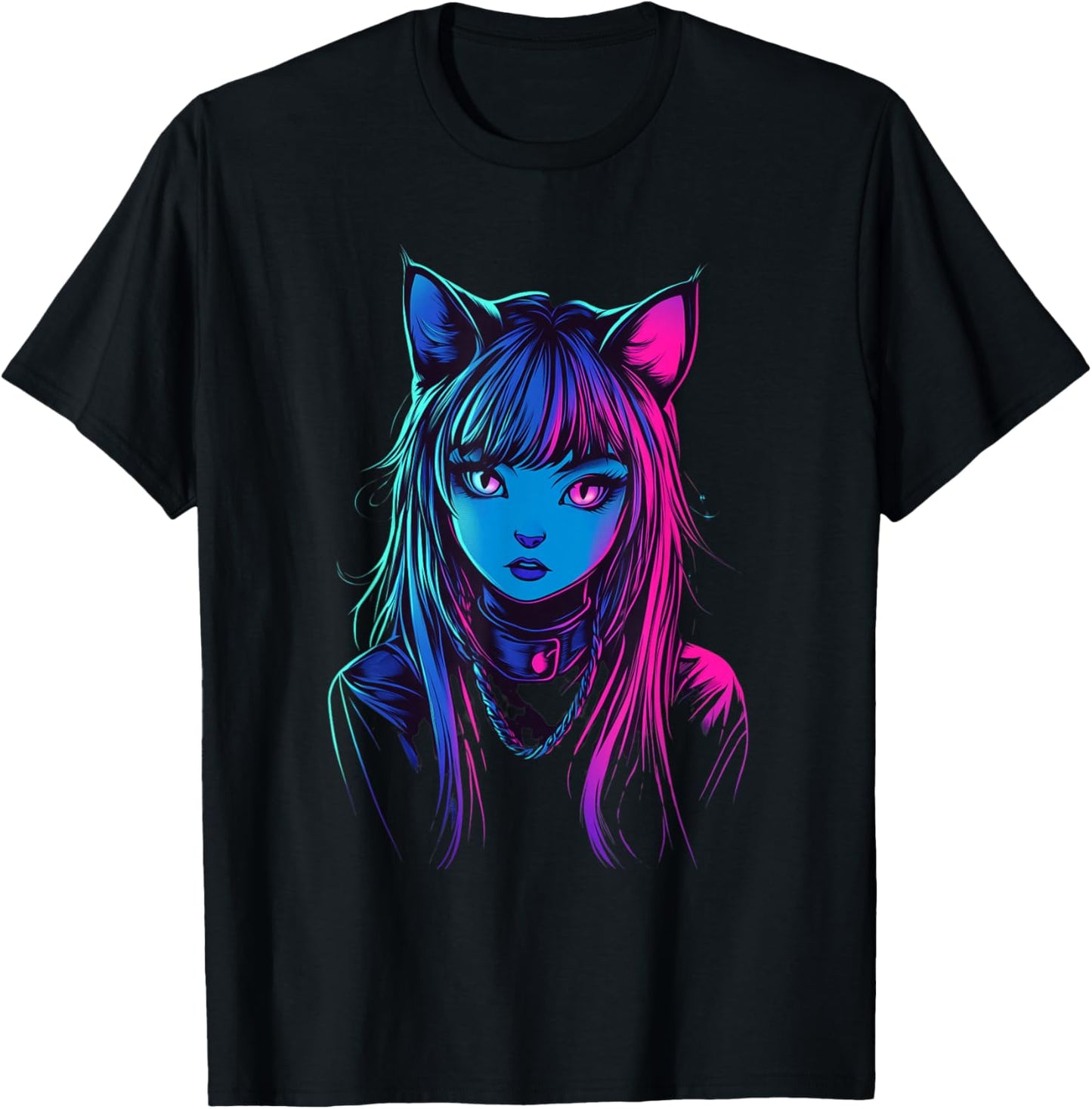 Neon Anime Cat Girl Furry Style Art for Teens Kawaii Cosplay