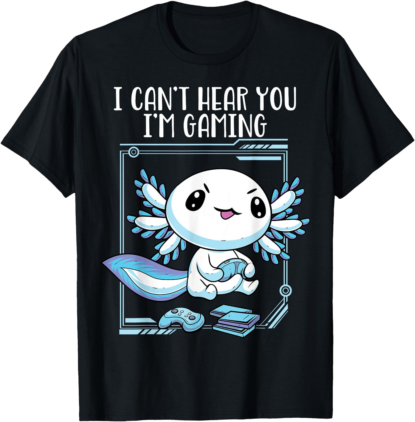 Gamer Axolotl Shirt Gamesolotl Fish Gaming Video Gamer Anime