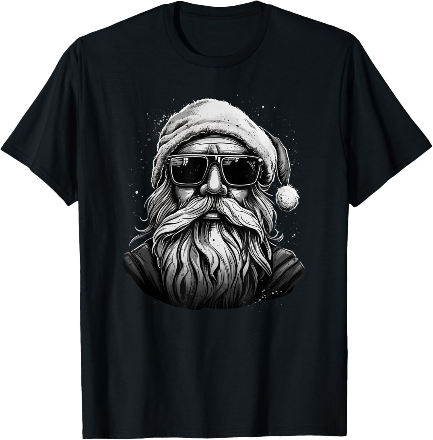 Funny cool Santa Face Hipster With Beard & Glasses Christmas