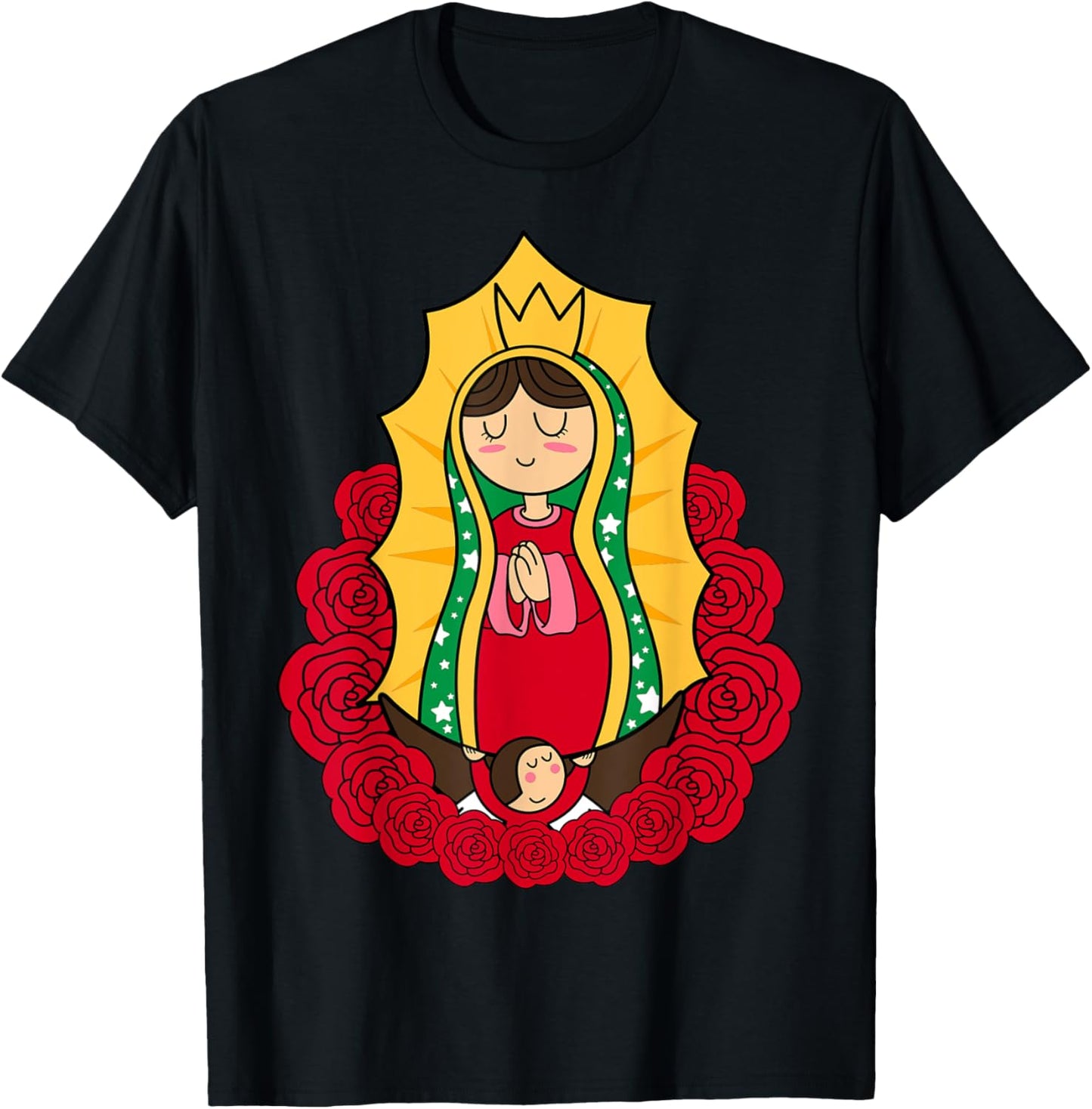 Our Lady of Guadalupe Chibi Style Tee Mexican Devotion