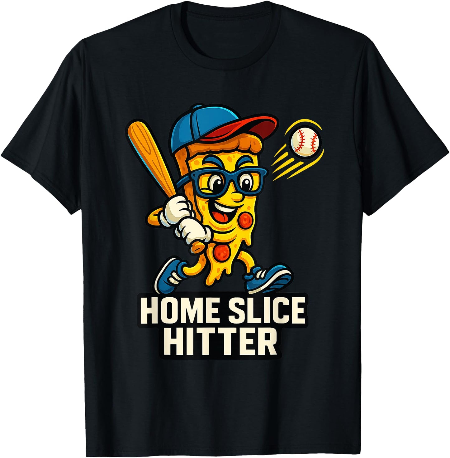 Boys Pizza Theme Funny Baseball Home Hitter