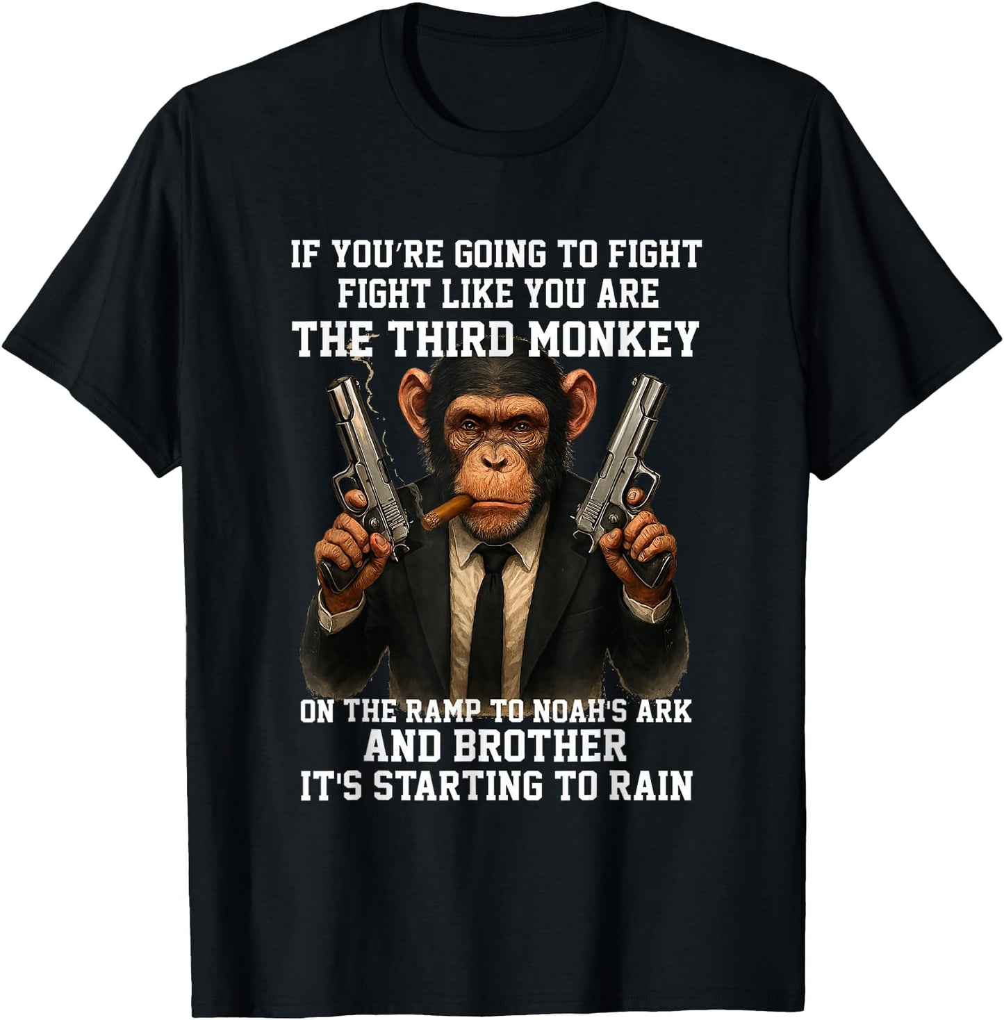 Fight Like The Third Monkey Noah Ark Rain Funny
