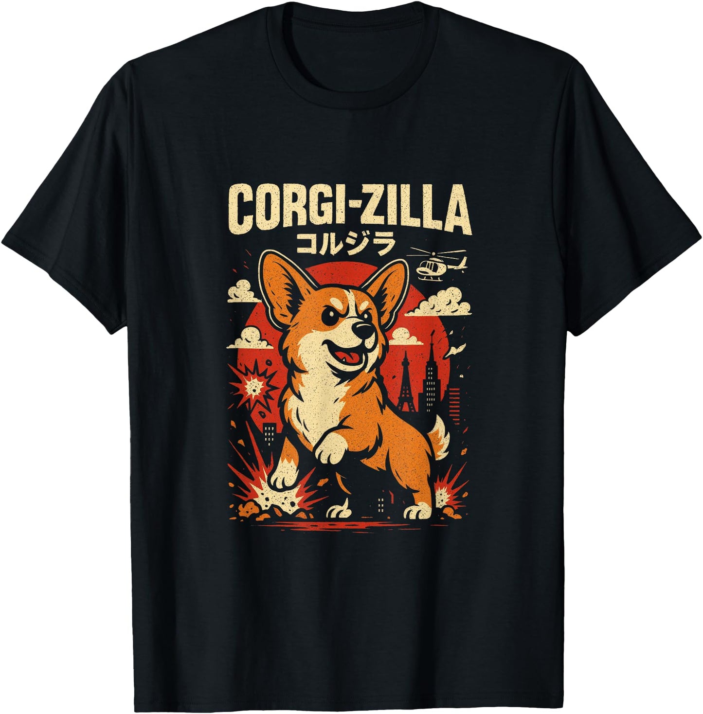 Corgi-zilla - Corgizilla Parody Japanese Art Corgi