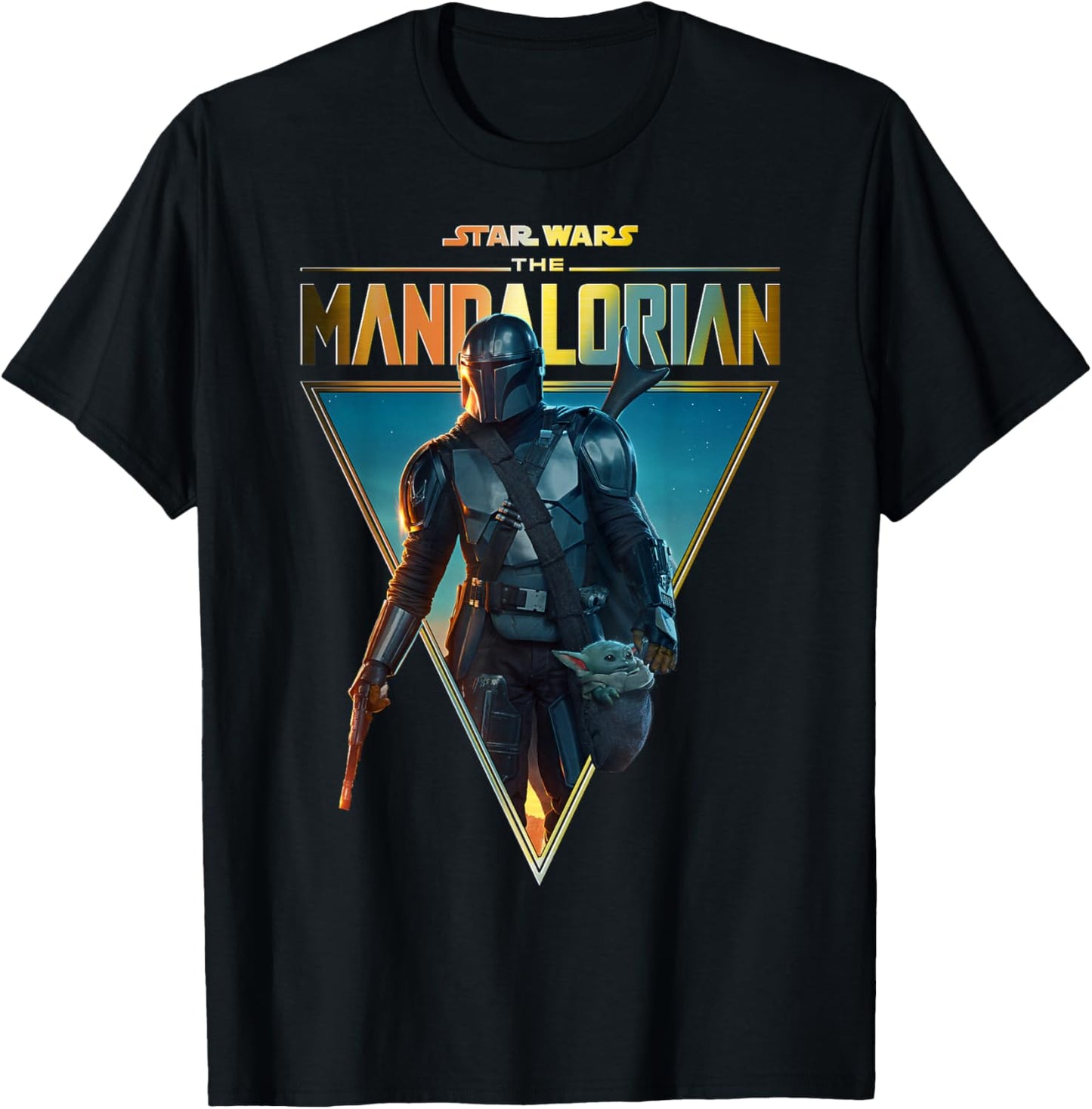 Star Wars The Mandalorian & The Child Golden Logo Portrait