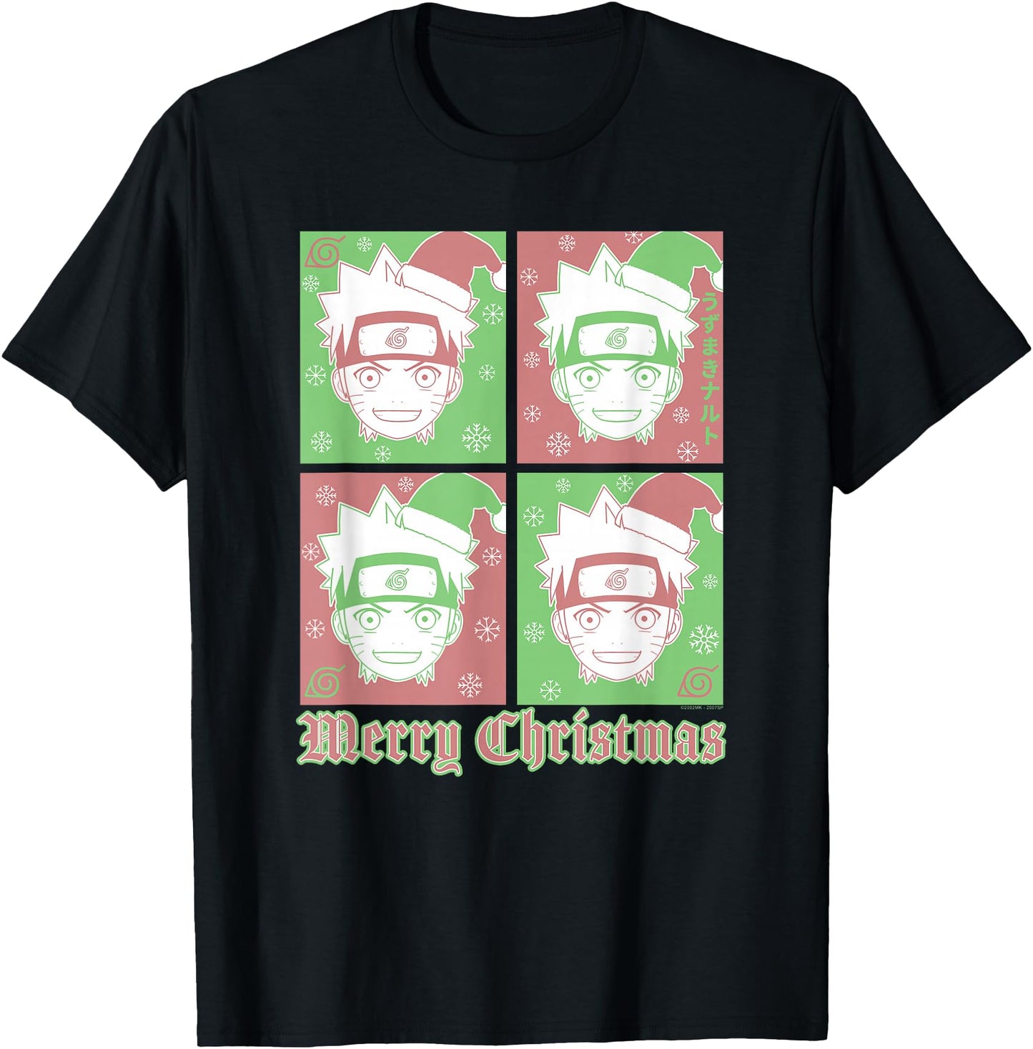 Naruto Shippuden Merry Christmas Pop Art Grid Holiday Anime