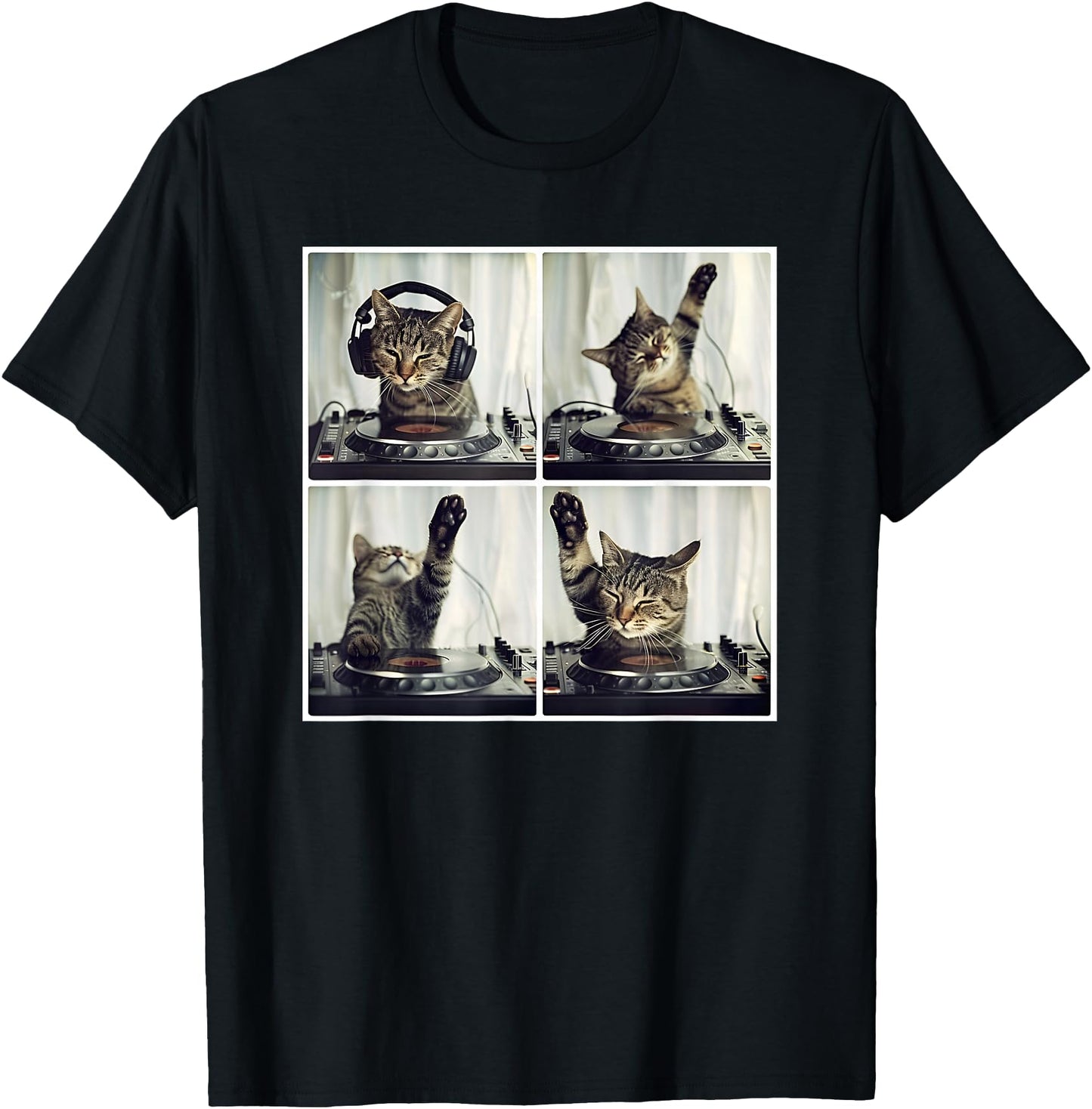 EDM DJ Cat Animal On Decks House Music Cat DJ