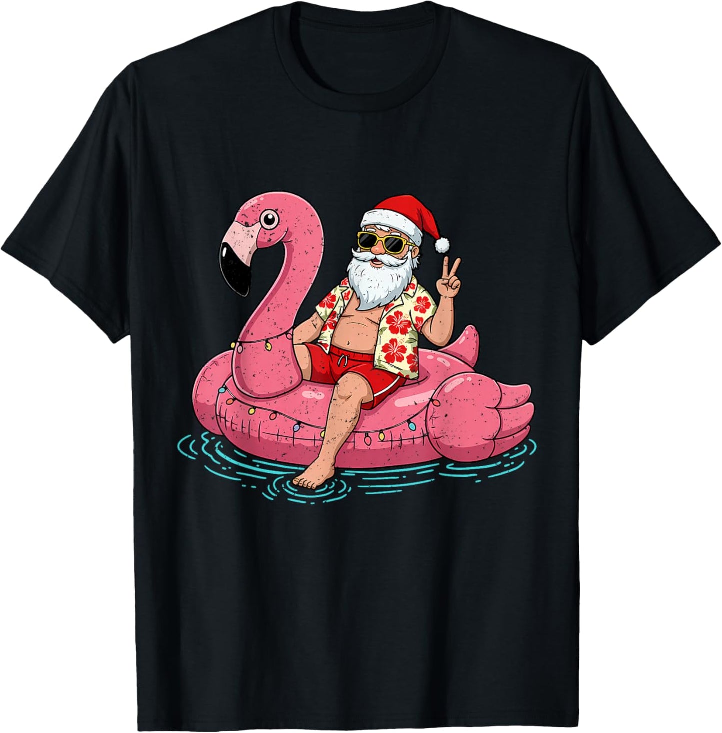 Christmas in July Shirt Santa Flamingo Float Summer Xmas