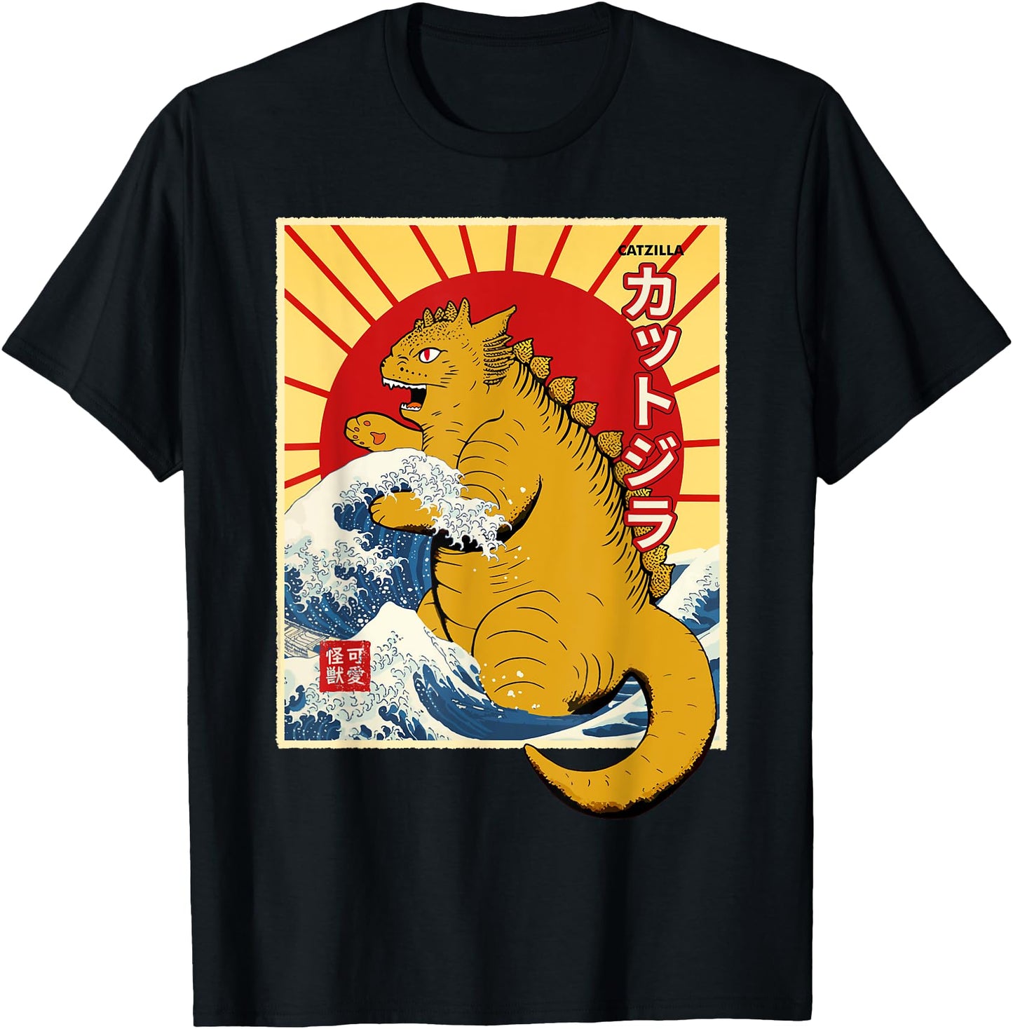 The Great Catzilla from Kanagawa - Japanese Cat Poster