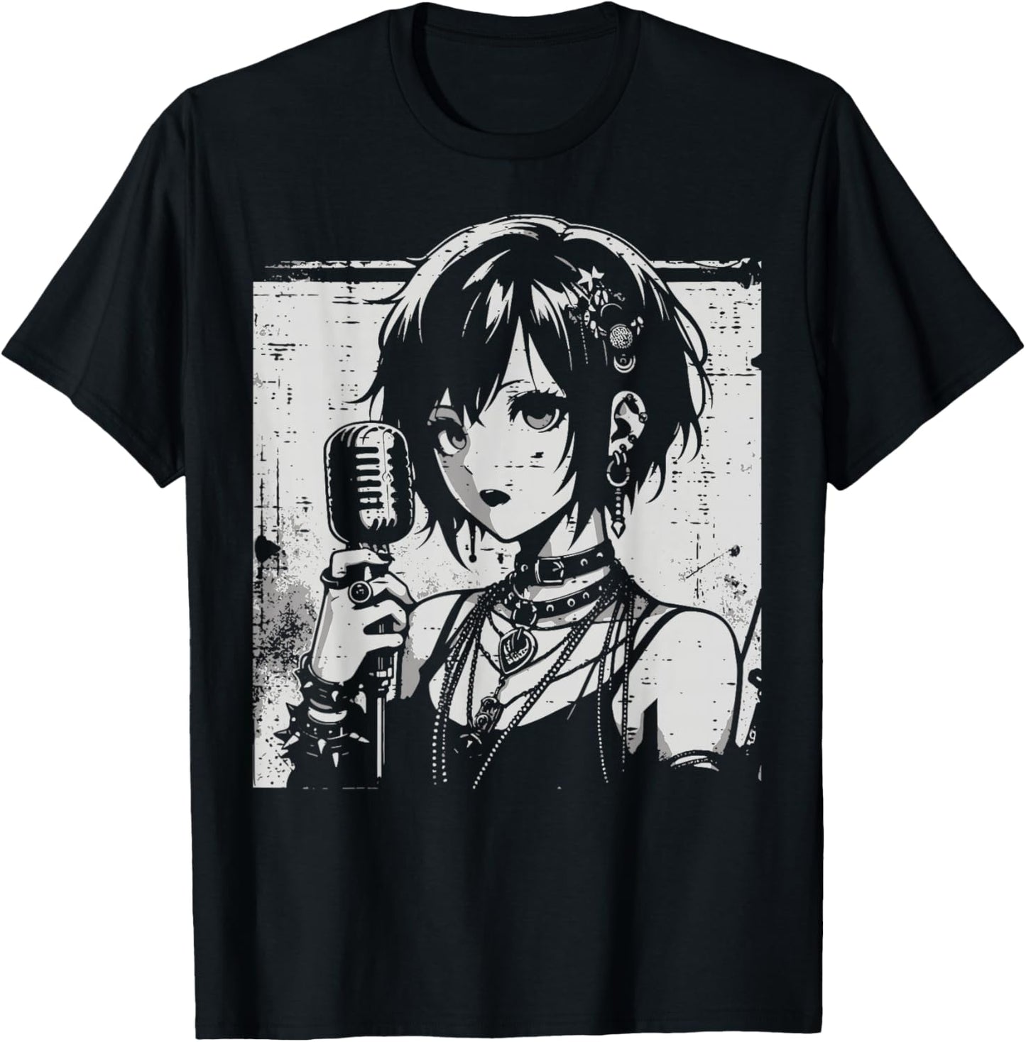 Anime Punk Girl Singing Japanese Manga Goth Women Men Kids