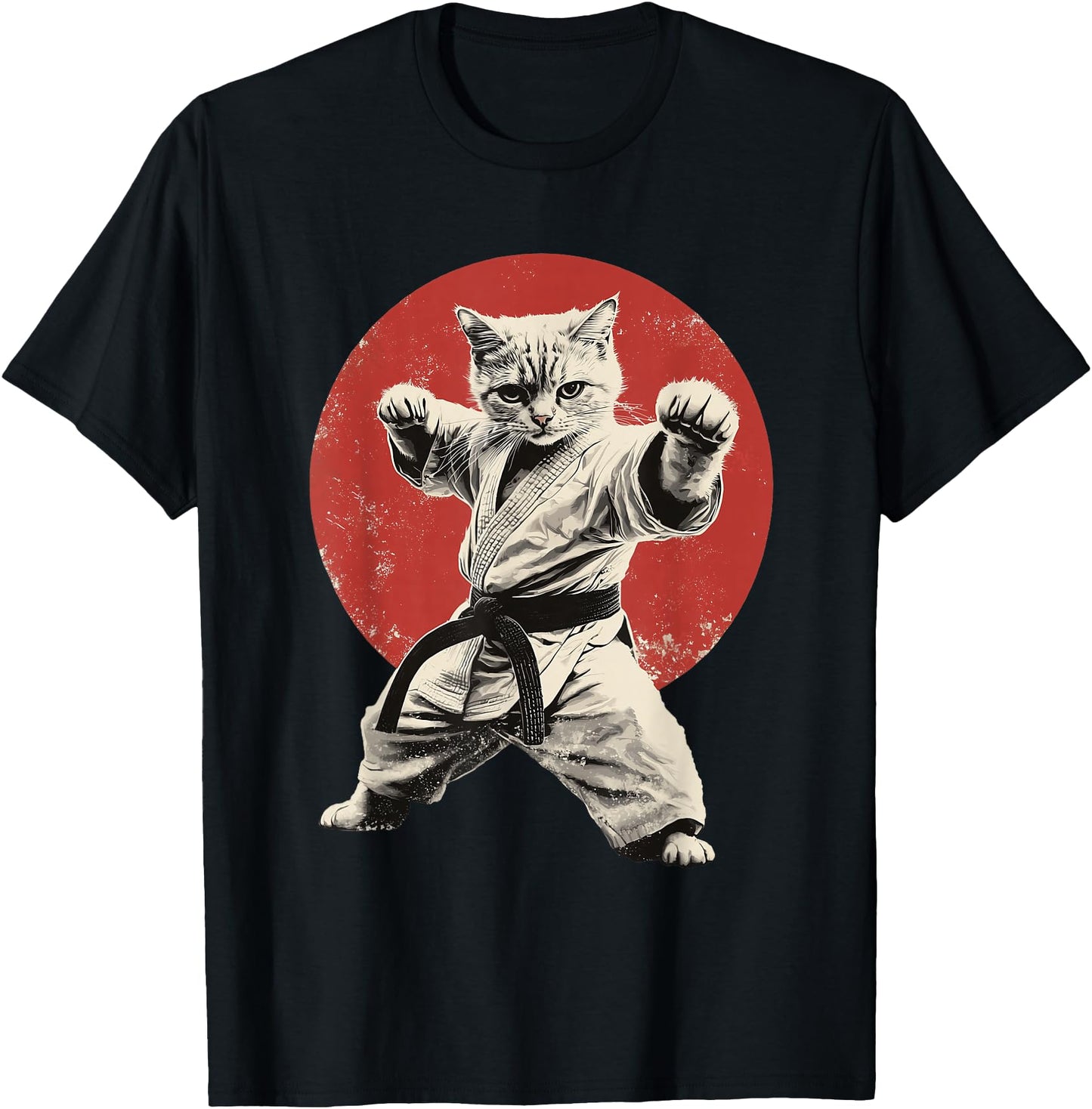 Cat Karate Judo Japan Japanese Flag Funny Graphic