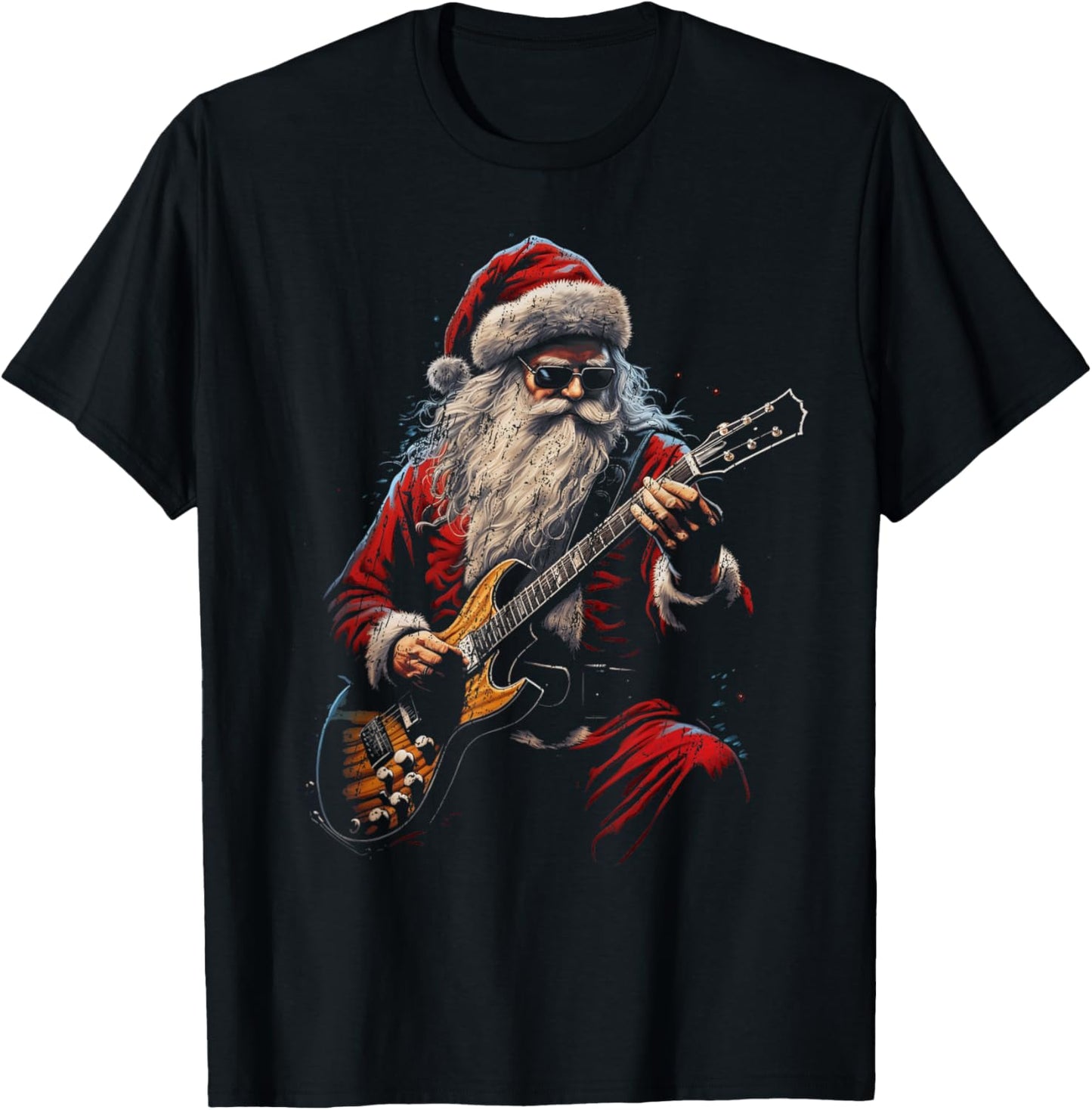 Rock Guitar Santa Claus Playing Guitar - Funny Christmas