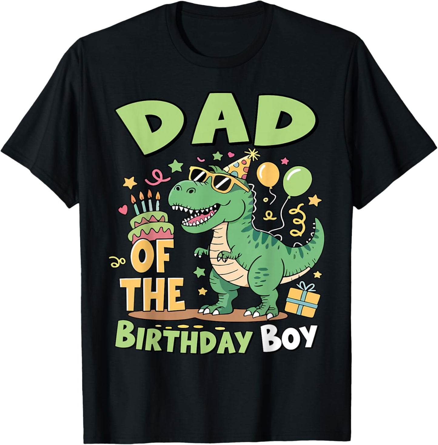 Dad of The Birthday Boy T Rex Dinosaur Family Party Mens