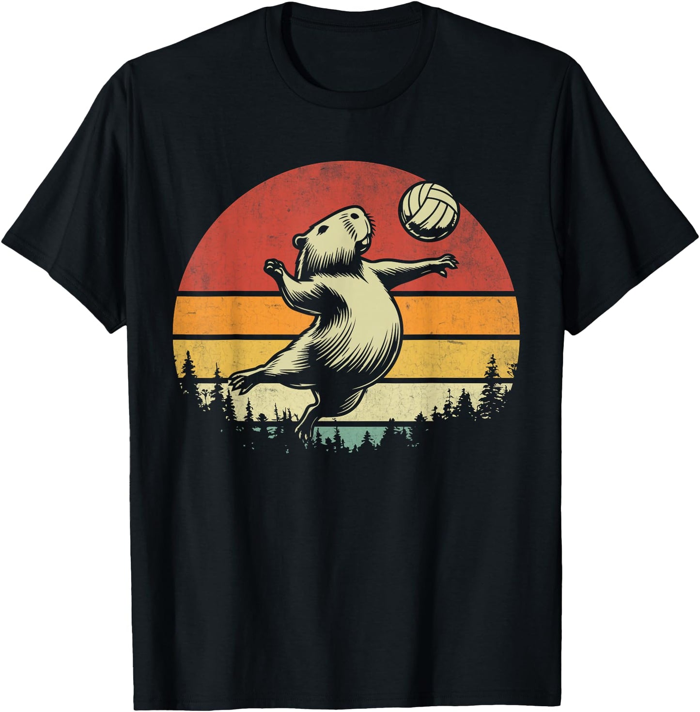 Funny Capybara Sports Rodent Capybara Playing Volleyball