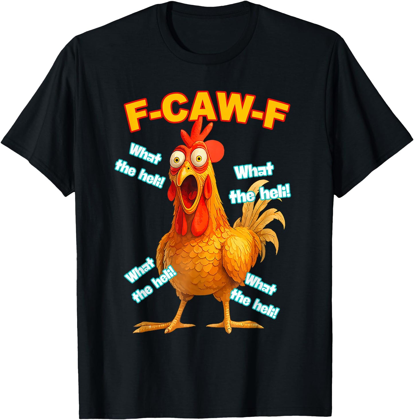 F-caw-f What The Heli Chicken Funny Meme Vintage