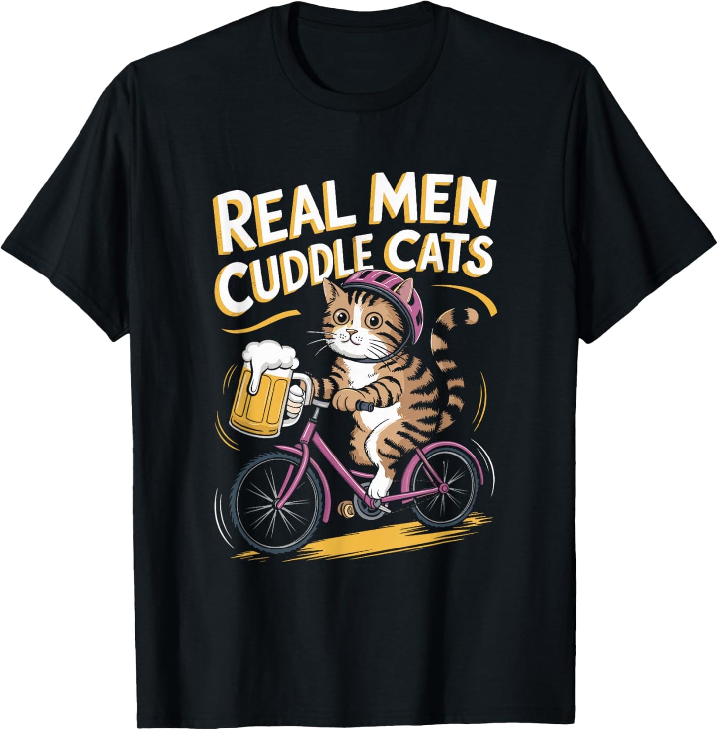 Real Men Cuddle Cats Funny Cat Lover Design