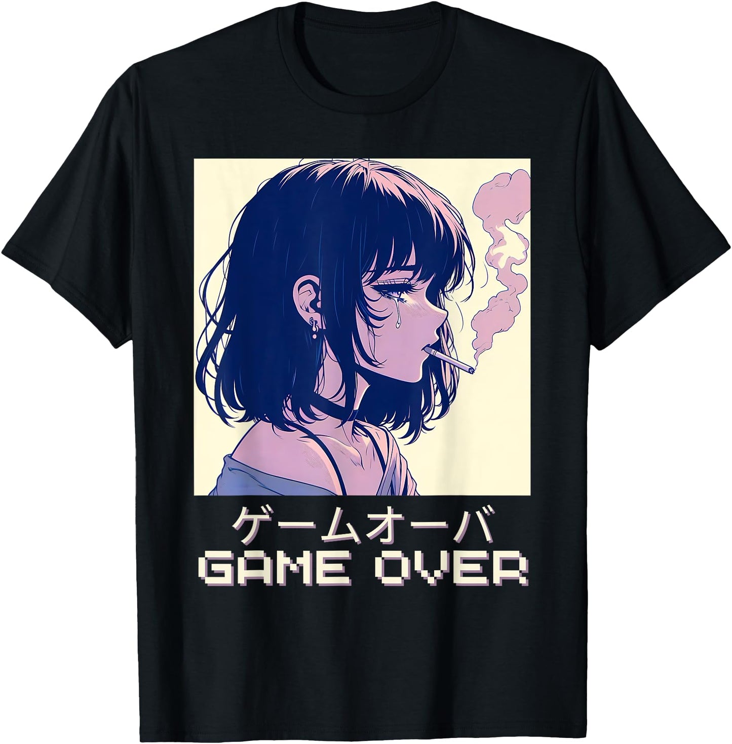 90s Japanese Sad Anime Girl Game Over Vaporwave Aesthetic