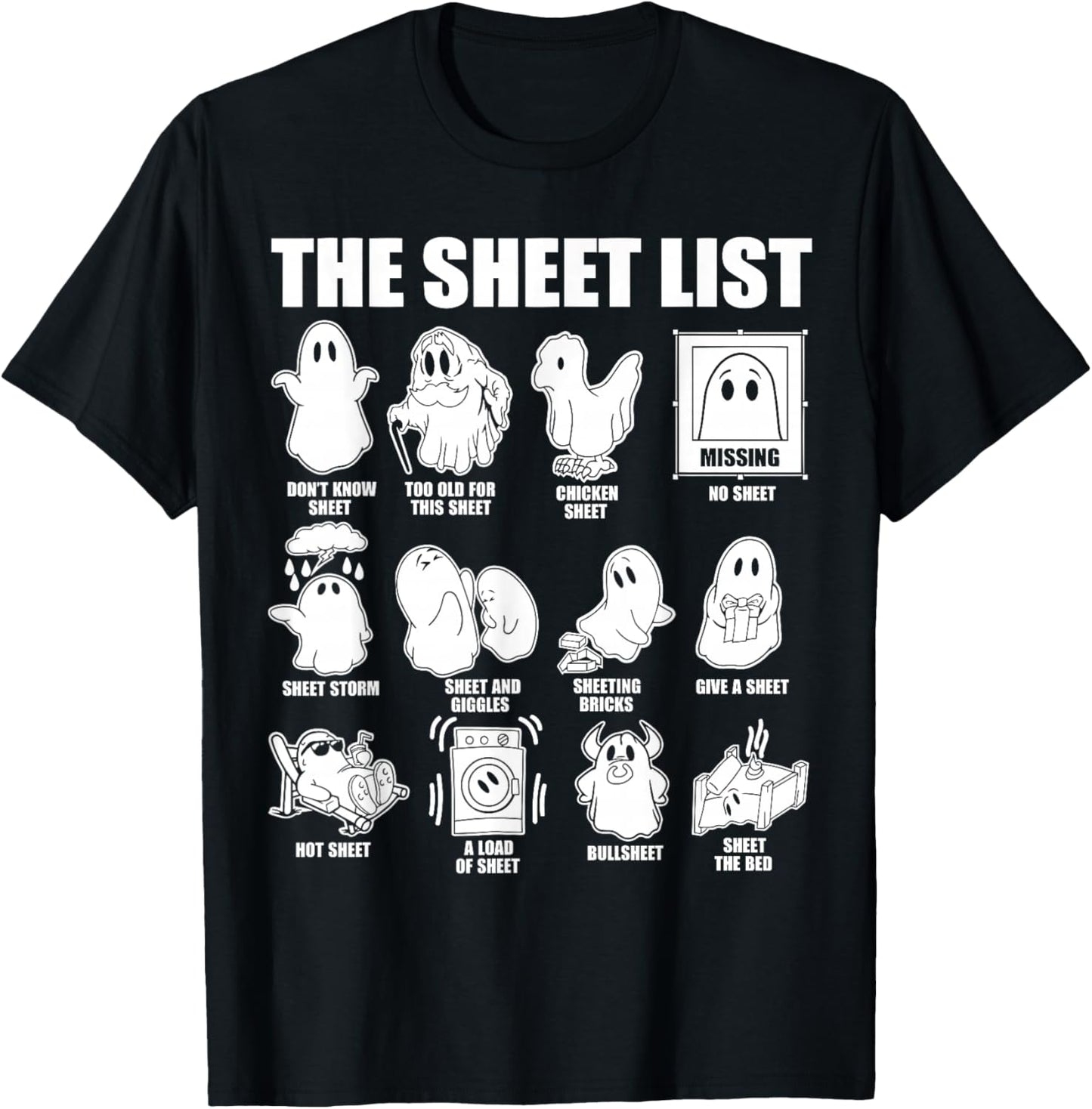 Halloween funny shirt Boo Sheet Halloween the sheet list