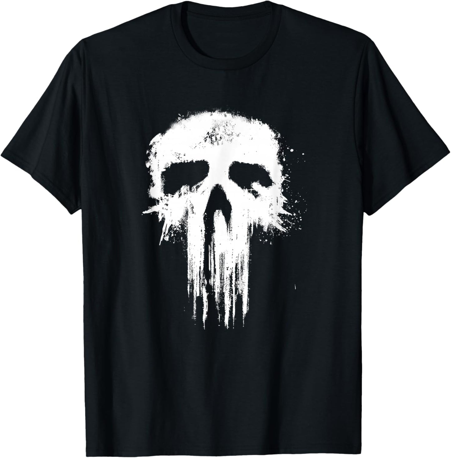 Marvel Punisher Paint Splat Skull Vintage Chest Logo