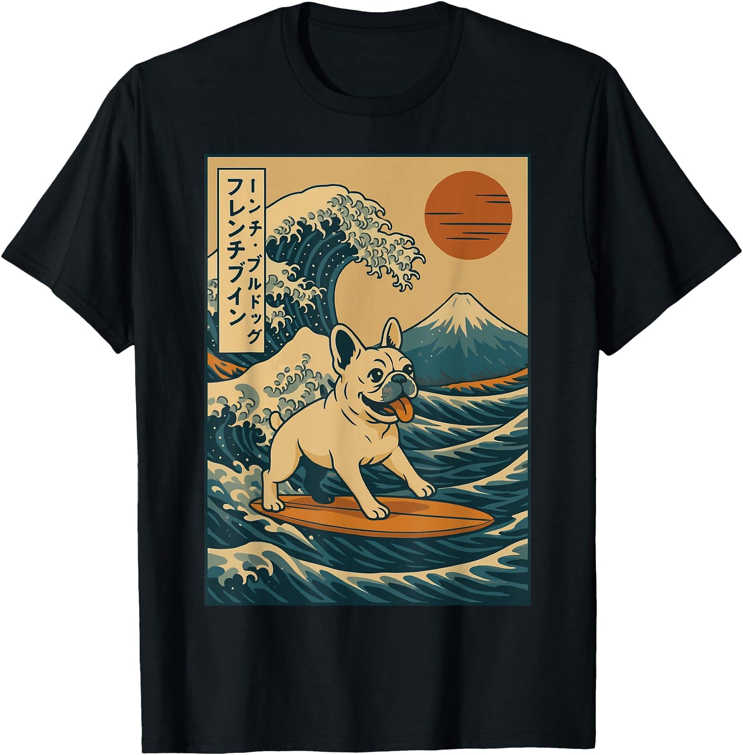 French Bulldog Surfing Japanese